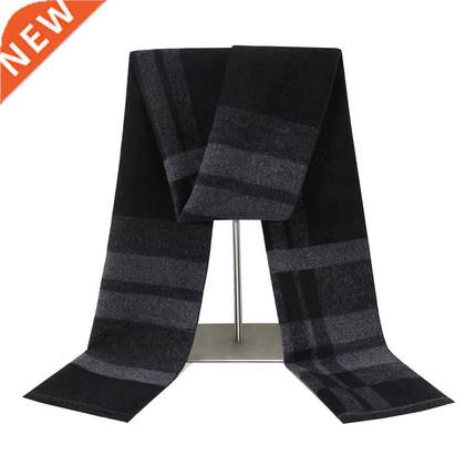 Luxury Brand Winter Men Cashmere Scarf Striped Neckerchief S