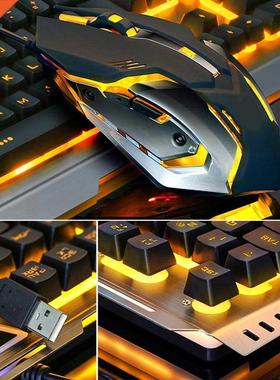 104 keys Gaming Mechanical Keyboard Mouse Set V1 USB Wired E