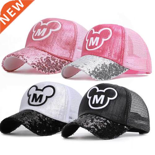 Baby Girls Hats Sequins Ear Girl Snapback Baseball Cap With