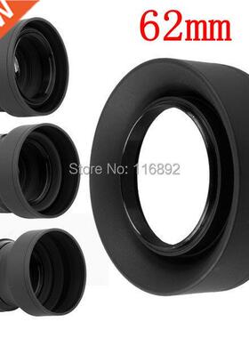 10pcs/lot 62mm 3-Stage 3 in1 Collapsible Rubber Foldable Len