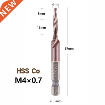 Hex Shank Cobalt Plated Screw Thread Tap Drill Bits Set