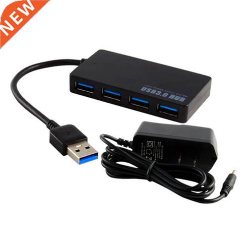 Powered 4-Port USB 3.0 Hub 5Gbps Compact for PC Mac Laptop D