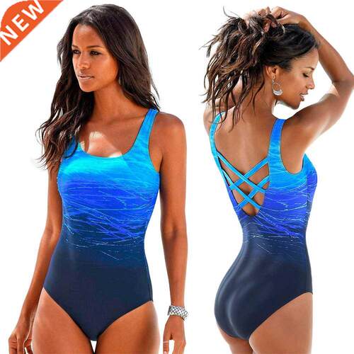 Mujer Mayo Push Up Swimwear Criss Cross Back One-piece Beach
