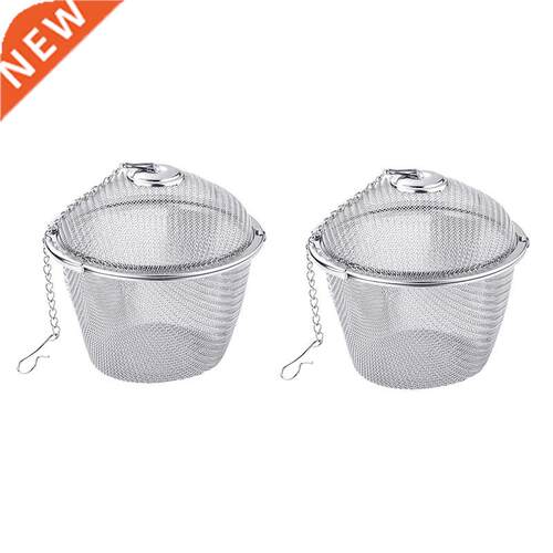 2PCS Stainless Steel Tea Strainer Infuser Filter Mesh Tea Ba