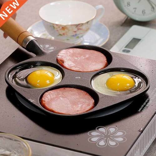 Flat Design Frying Pan Uncoated Cookware Long Handle Breakfa