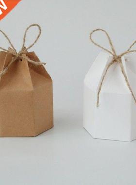 Kraft Paper Package Cardboard Box Lantern Hexagon Candy Box