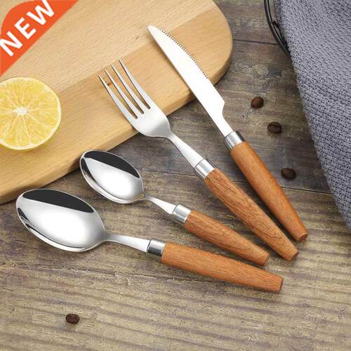 1pc Tableware Japanese Creative Wooden Handle ainless