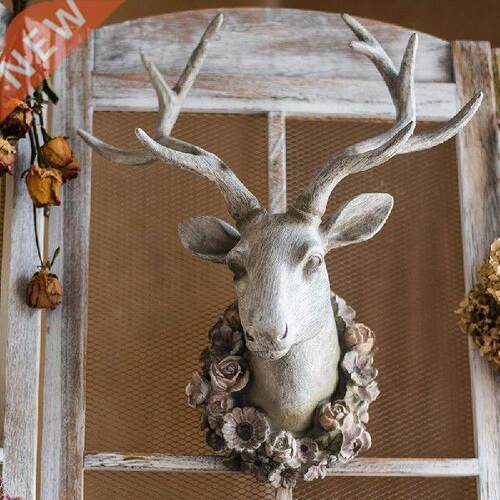 Deer Head Garland Wall Hanging Beast Head Resin Wall