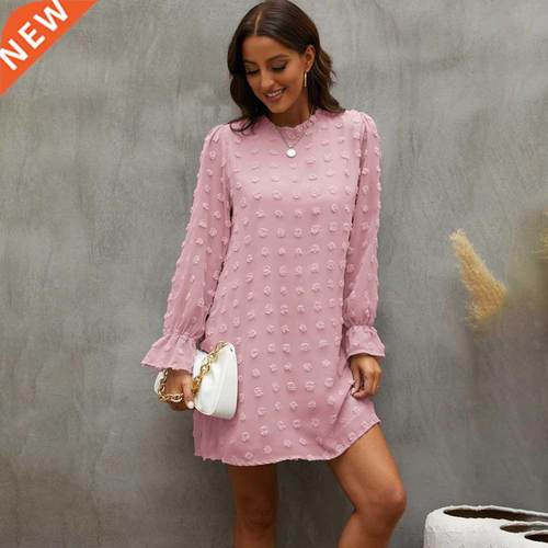 Casual Loose Chiffon Mini Dress Woman Fashion Party Dresses