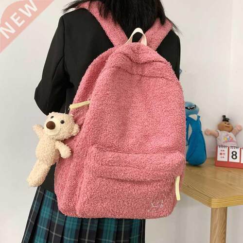 Winter Plush New Backpack Women Casual Large Capacity Should