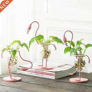 New Style Creative Flamingo Hydroponic Vase, Wrought Iron, G