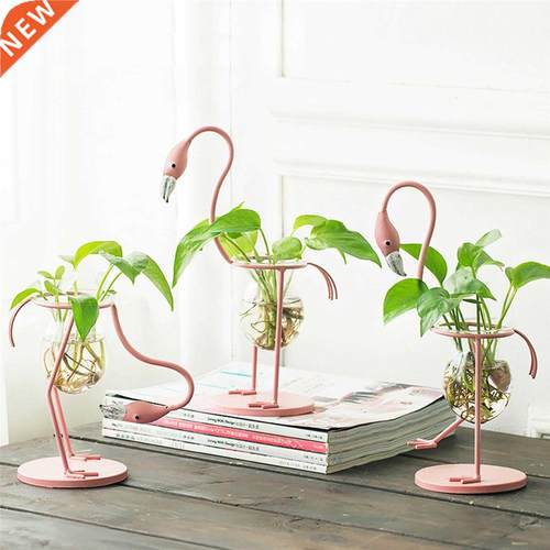 New Style Creative Flamingo Hydroponic Vase, Wrought Iron, G