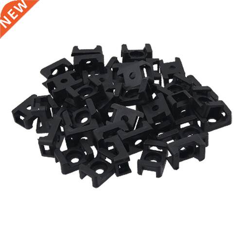Black 9mm Cable Tie Mount Saddle Type Wire Bundle Holder