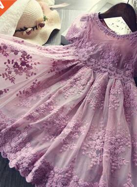 Girls Dress Embroidery Princess Party Autumn Spring Kids Chi
