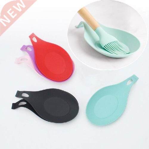 1PC Silicone Heat Resistant Spoon Shelf Rest Utensil