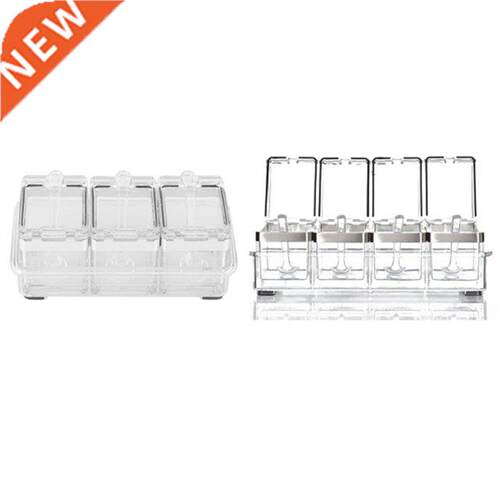 Acrylic Seasoning Box Spice Jar Set Condiment Cruet Bottle K