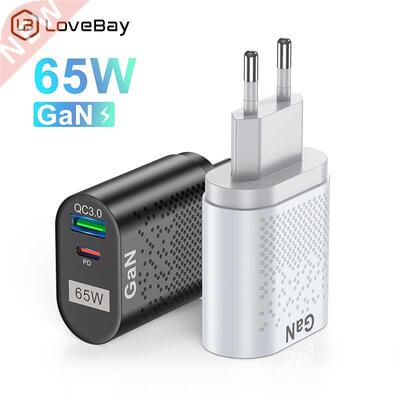 Lovebay 65W GaN Charger Type C PD USB QC 4.0 QC 3.0 Cha