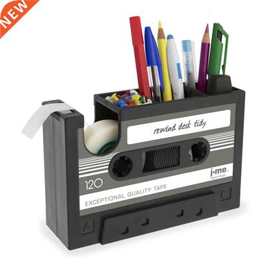 hot-Cassette Tape Dispenser Pen Holder Vase Pencil Pot Stati