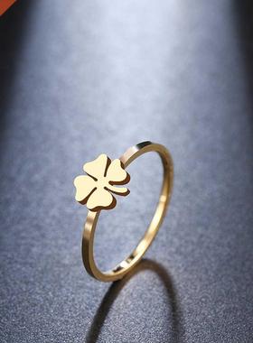 DOTIFI For Women Clover Pattern Ring New 316L Stainless Stee