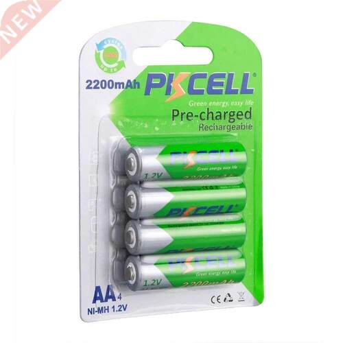 4Pcs PKCELL AA Rechargeable Battery 2200mAh NIMH AA battery