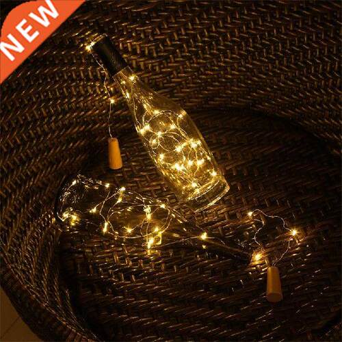 1M Wine Bottle Lights With Cork LED String Light Copper