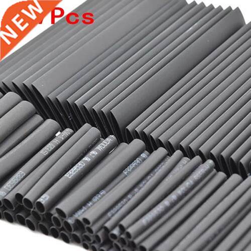 127Pcs Black Weatherproof Heat Shrink Sleeving Tubing Tube A