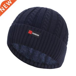 Men Winter Hat Women Knitted Hats For Men Cap Plus Velvet Be