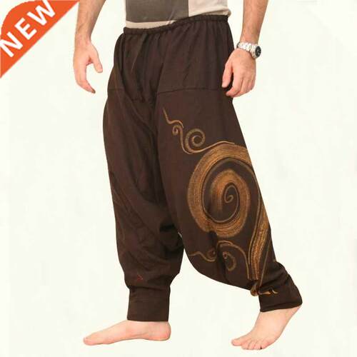 Men's Casual Elastic Waist Baggy Hippie Yoga Harem Pants Men