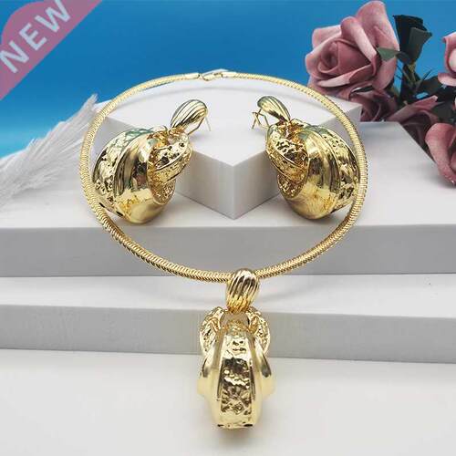 Fashion Jewelry Sets Women Gold Plated Drop Earrings and Pe