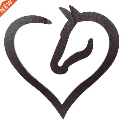 1pc Wooden Ornament Wooden Heart Pony Design Adornment Desk