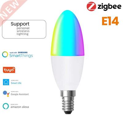 Tuya Zigbee3.0 Home Smart RGBCW Candle Bulb Dimmable And