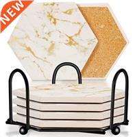 Hexagon Coaster - Set Of 6 Pieces Drink Coasters - Simple