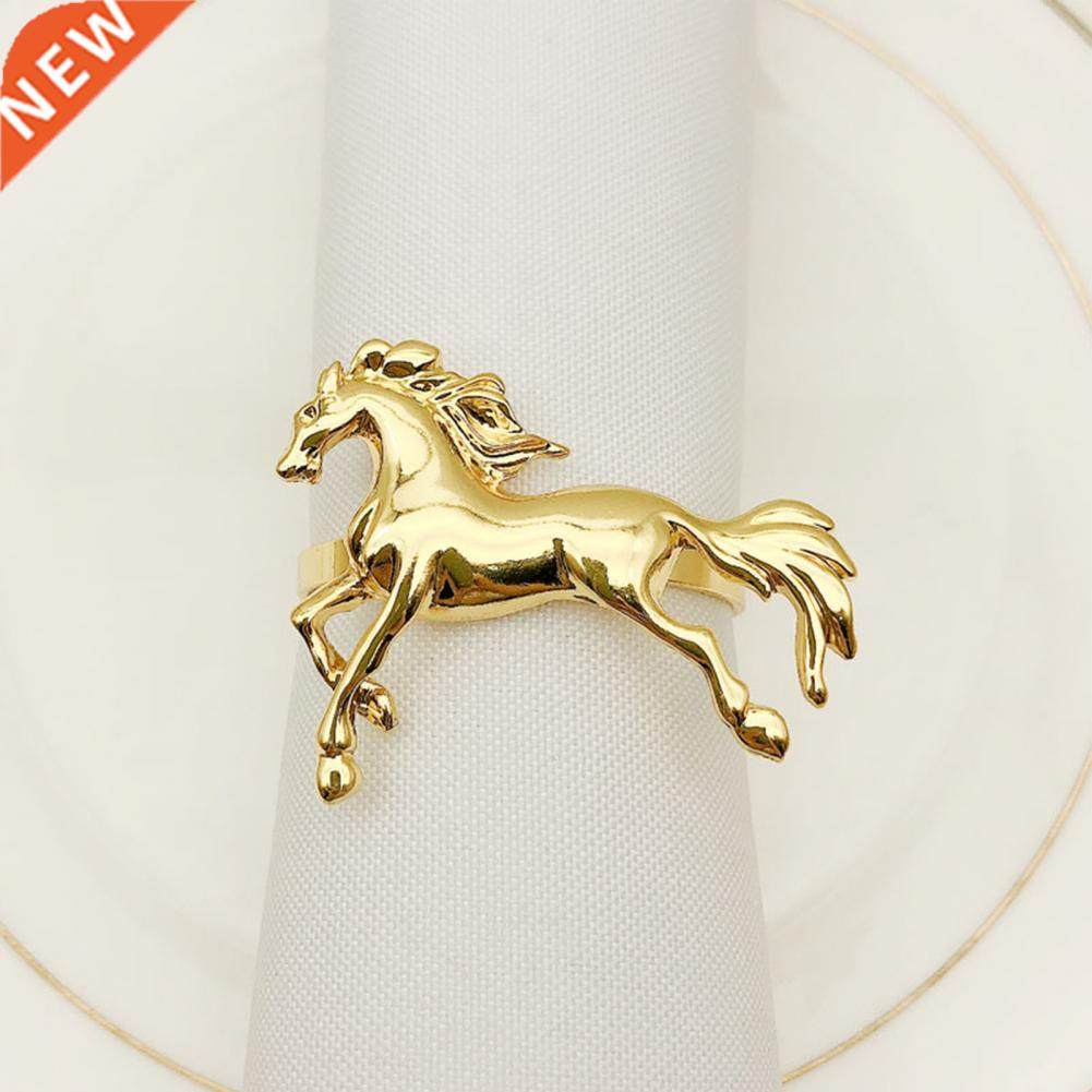 Portable 6Pcs Modern Wedding Horse Napkin Ring Smooth Towel