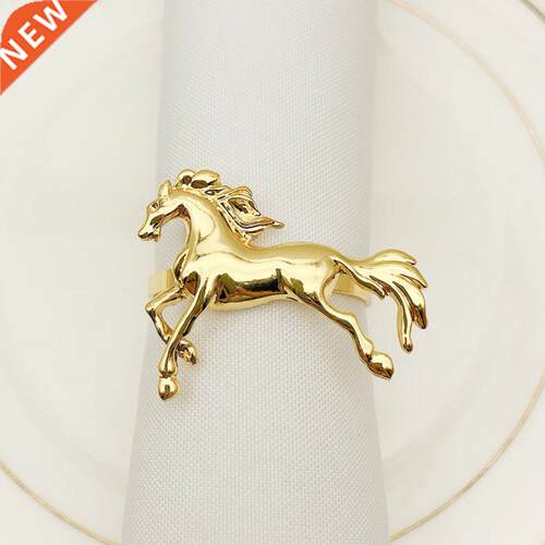 Portable 6Pcs Modern Wedding Horse Napkin Ring Smooth Towel