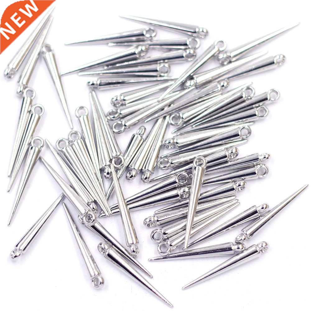 50Pcs Pendants Black Cone Acrylic Spike Tear Rivet Punk Stud