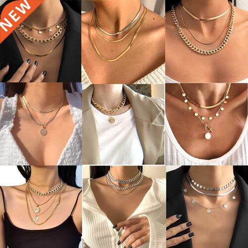 Boho Multilayer Stainless Steel Snake Chain Portrait Engrave