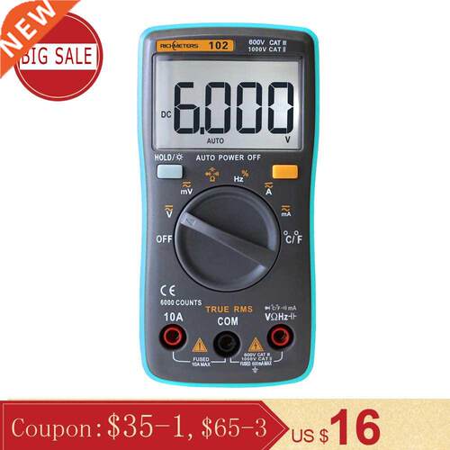RICHMETERS RM102 Digital Multimeter 6000 Counts DC/AC