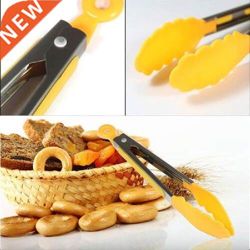 Stainless steel Silicone Kitchen Tongs BBQ Clip Salad Bread