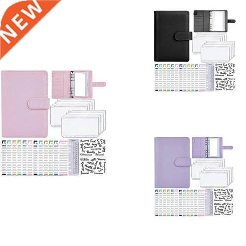 A6 Cash Envelopes Binder Wallet,PU Budget Planner Notebook f