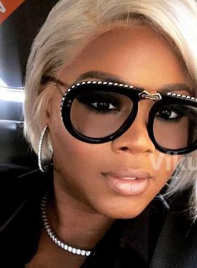 Top Quality Luxury Folding Metal Diamond Sunglasses Women It