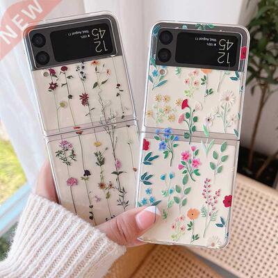 Woman Cute Flowers Phone Case For Samsung Galaxy Z Flip 3 5G