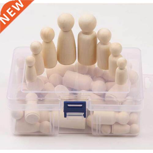 Free Shipping 50pcs Painted Wooden Figure Wooden Peg Dolls