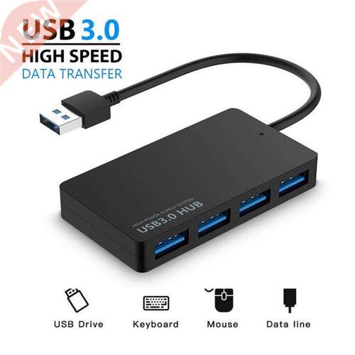 High Speed USB .0 Hub Adapter For Laptop PC External 4 Port