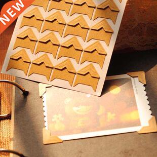24pcs Scrapbook For Photos Vintage Corner Kraft Paper Sticke