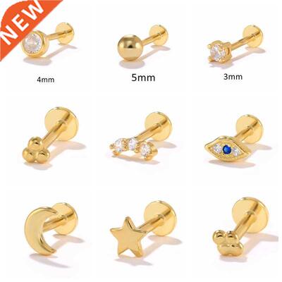 ROXI 1Pairs Simple Threaded Labret Stud Earrings for Women 9