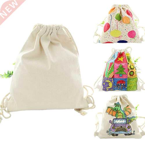 Blank DIY Hand Painting Drawstring Backpack Canvas Backpack