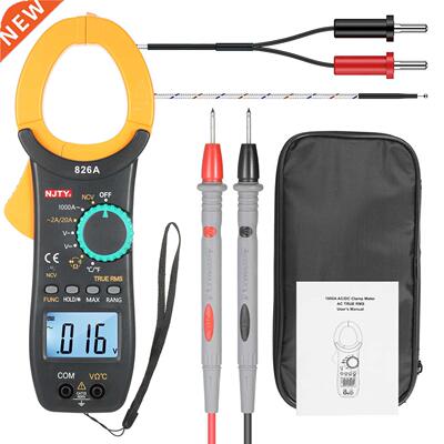 NJTY 826A 1000A AC Clamp Meter Auto Range 2000 Counts 1.9-in