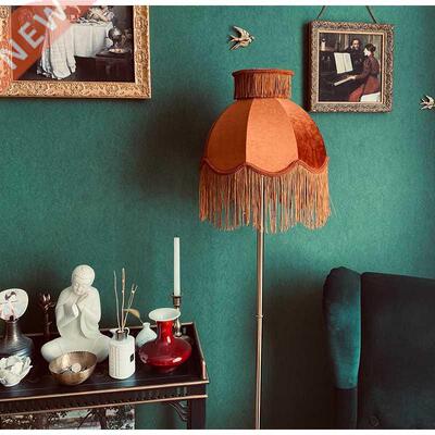 Medicci Home Velvet Lampshade With Tassels Retro Caramel Col