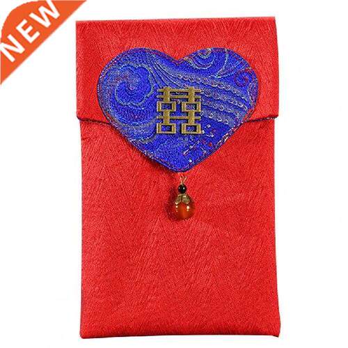 Greeting Invitation Card Satin Handmade Red Envelope