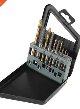 10Pcs Screw Extractor and Left Hand Cobalt Drill Bits Set Bo